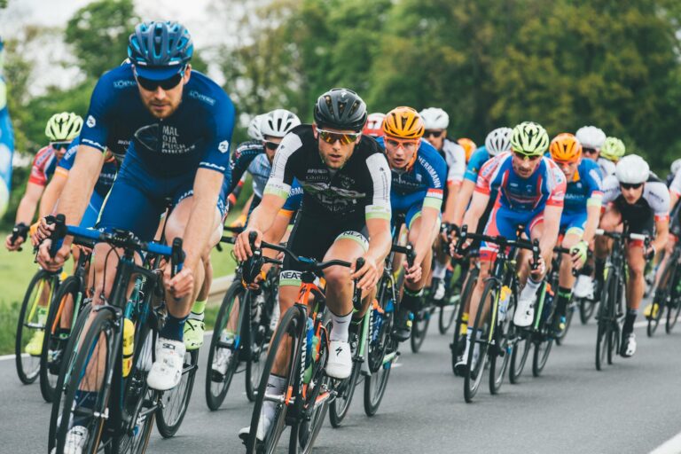 tour de france group of cyclist on asphalt road